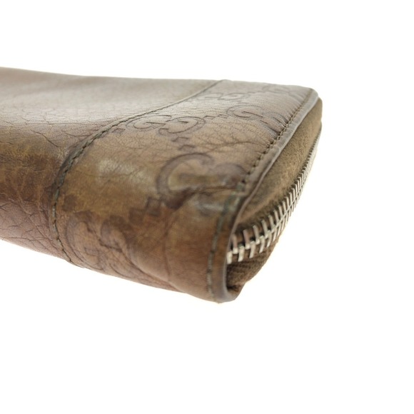 Gucci GG Shier Leather Long Wallet Zip Around Brown - Picture 6 of 7